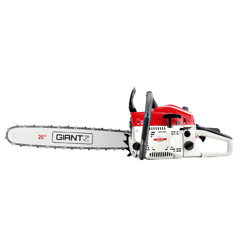 Giantz 58CC Commercial Petrol Chainsaw - Red & White - Sale Now