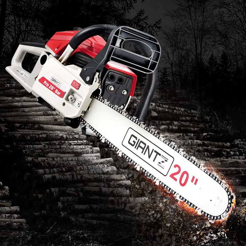 Giantz 58CC Commercial Petrol Chainsaw - Red & White - Sale Now