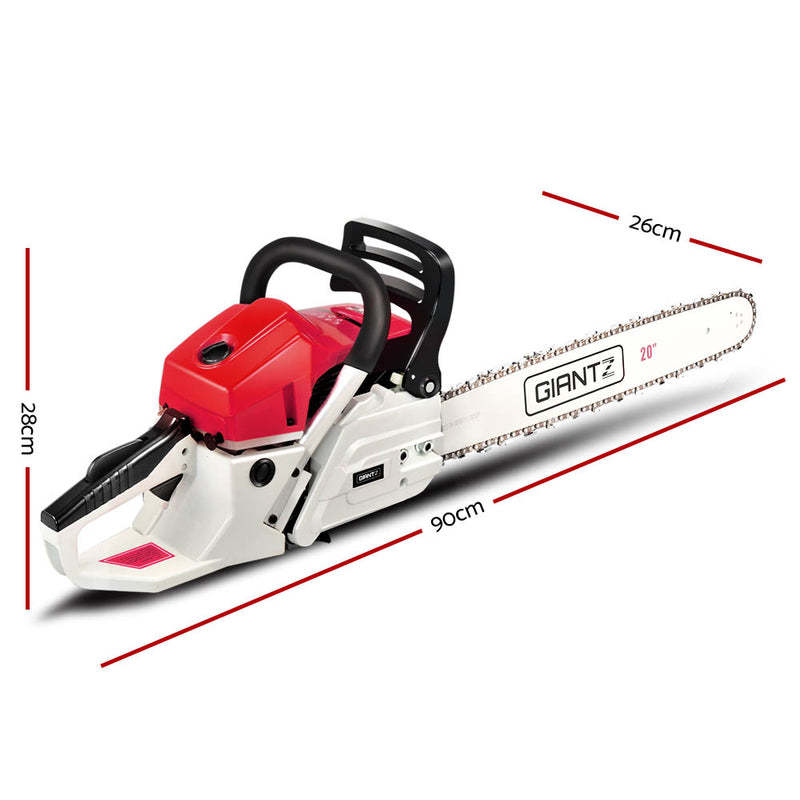 Giantz 62CC Commercial Petrol Chainsaw - Red & White - Sale Now