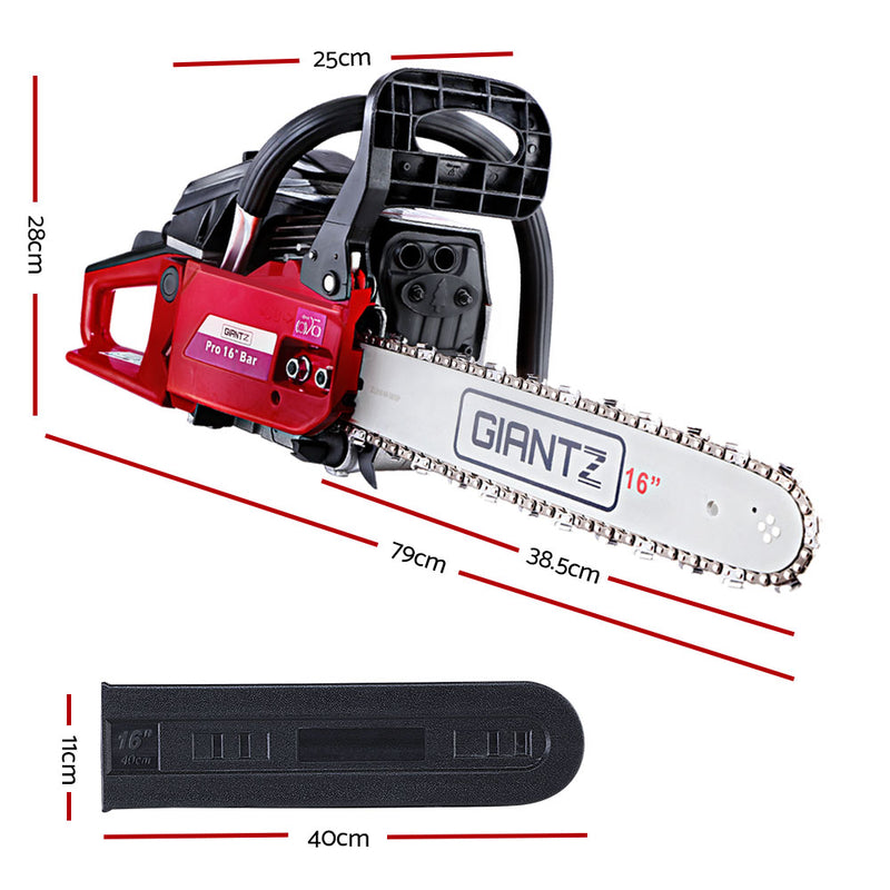 GIANTZ 45CC Petrol Commercial Chainsaw Chain Saw Bar E-Start Black - Sale Now