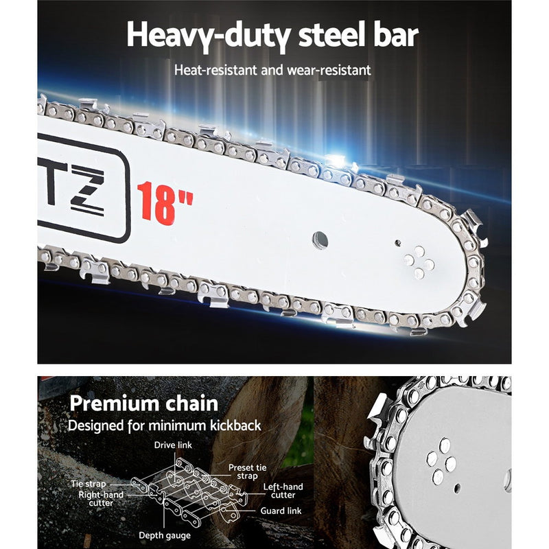GIANTZ 45CC Petrol Commercial Chainsaw Chain Saw Bar E-Start Pruning - Sale Now
