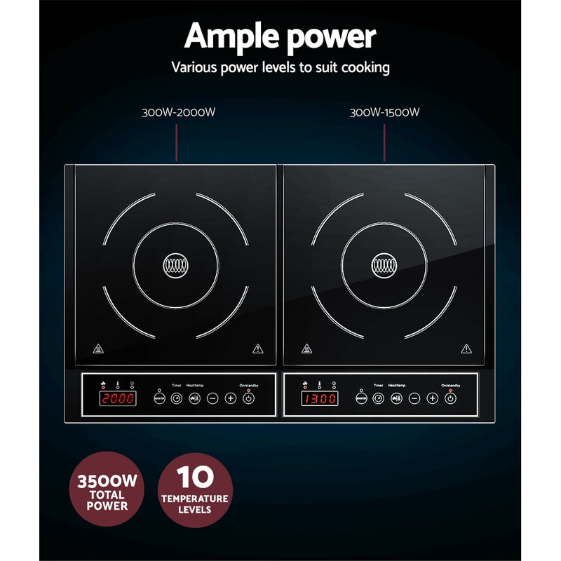 Electric Induction Cooktop 60cm Portable Ceramic Cook Top Kitchen Cooker 3500W