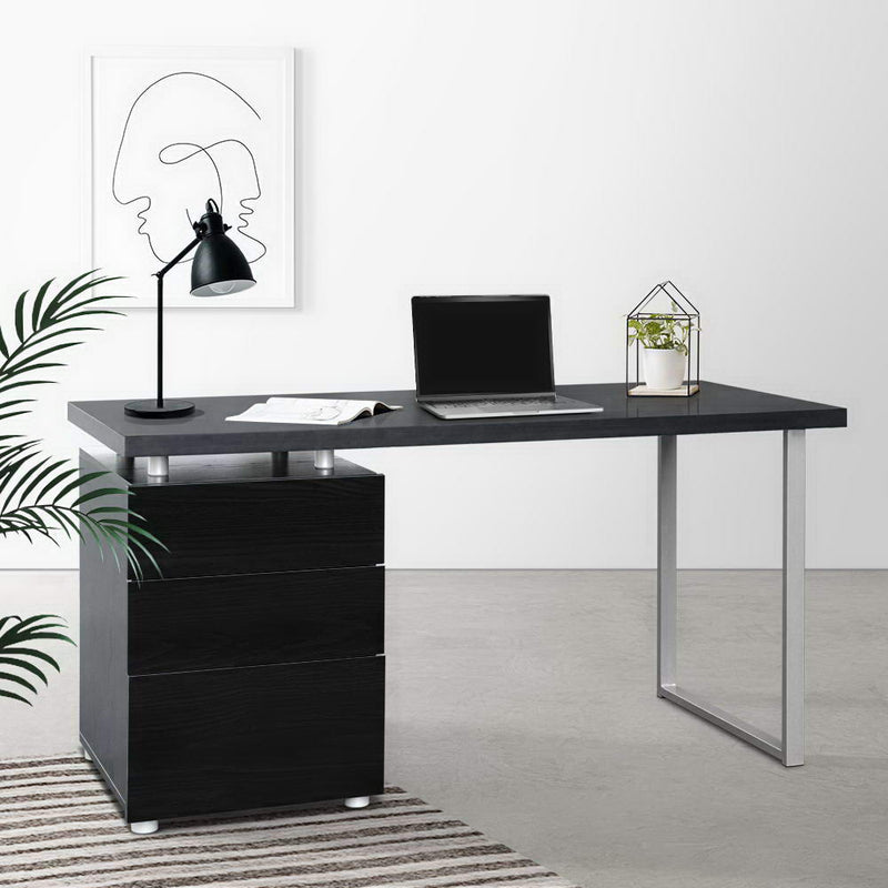 Artiss Metal Desk with 3 Drawers - Black - Sale Now