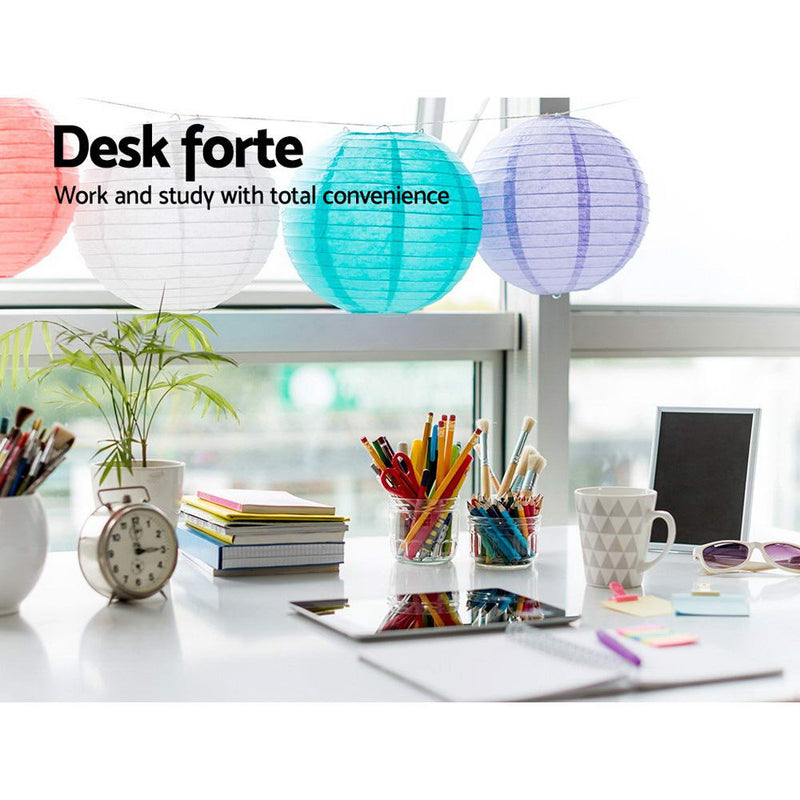 Artiss Foldable Desk with Bookshelf - White - Sale Now