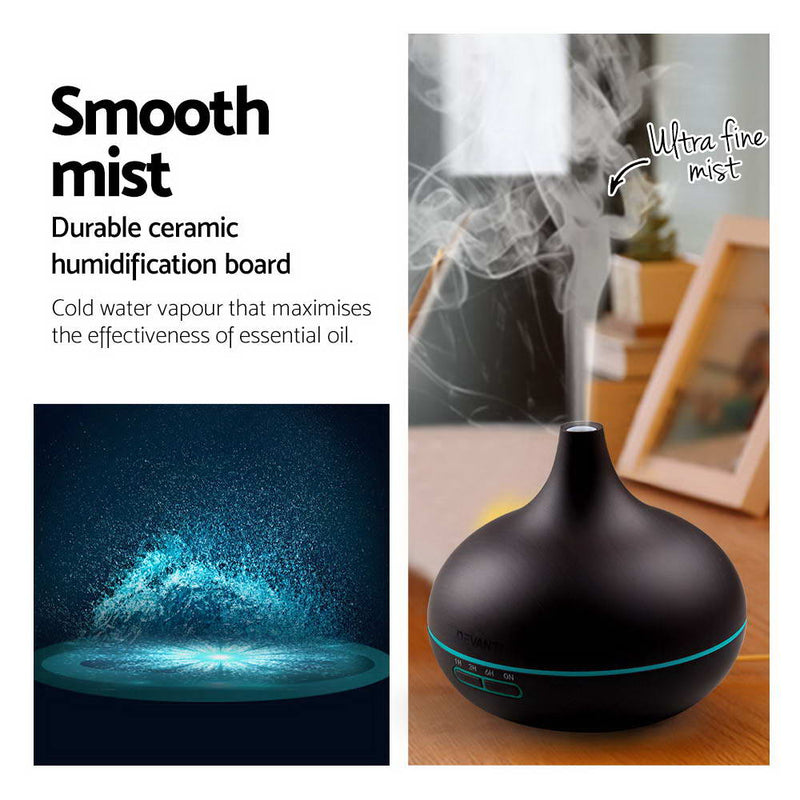 300ml 4-in-1 Aroma Diffuser Dark Wood - Sale Now