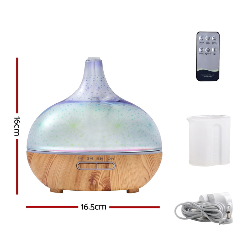 DEVANTI Aroma Aromatherapy Diffuser 3D LED Night Light Firework Air Humidifier Purifier 400ml Remote Control - Sale Now