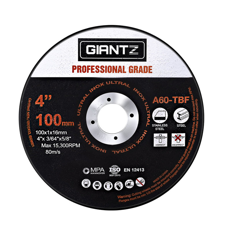 Giantz 25 x 4" Cutting Disc 100mm Metal Cut Off Wheel Angle Grinder Thin Steel