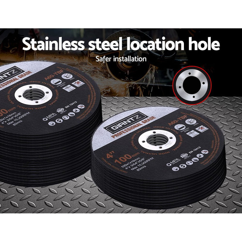 Giantz 25 x 4" Cutting Disc 100mm Metal Cut Off Wheel Angle Grinder Thin Steel - Sale Now