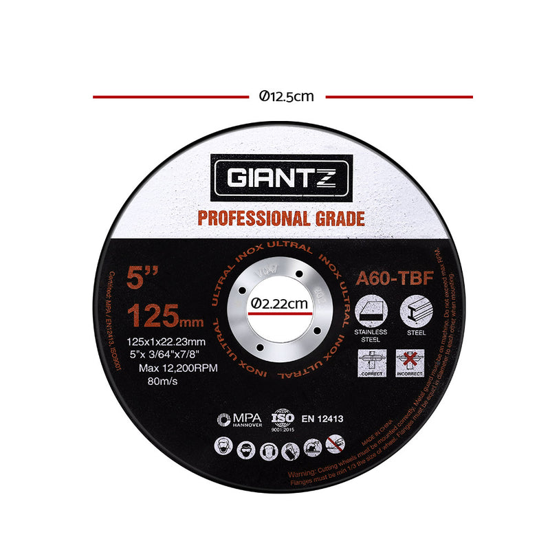Giantz 25 x 5" Cutting Disc 125mm Metal Cut Off Wheel Angle Grinder Thin Steel - Sale Now