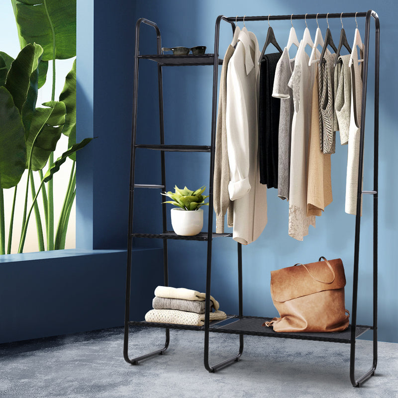 Portable Clothes Rack Garment Hanging Stand Closet Storage Organiser Shelf Home - Sale Now