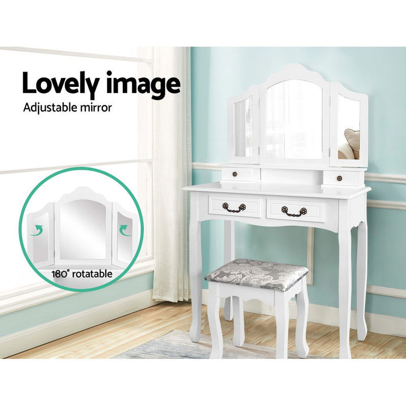Artiss Dressing Table with Mirror - White - Sale Now