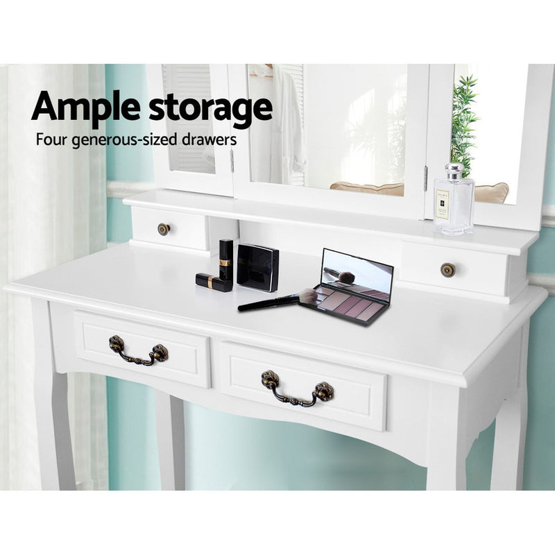 Artiss Dressing Table with Mirror - White - Sale Now