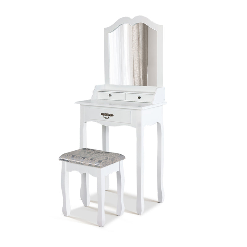Artiss Dressing Table Stool Mirror Drawer Makeup Jewellery Cabinet White Desk - Sale Now
