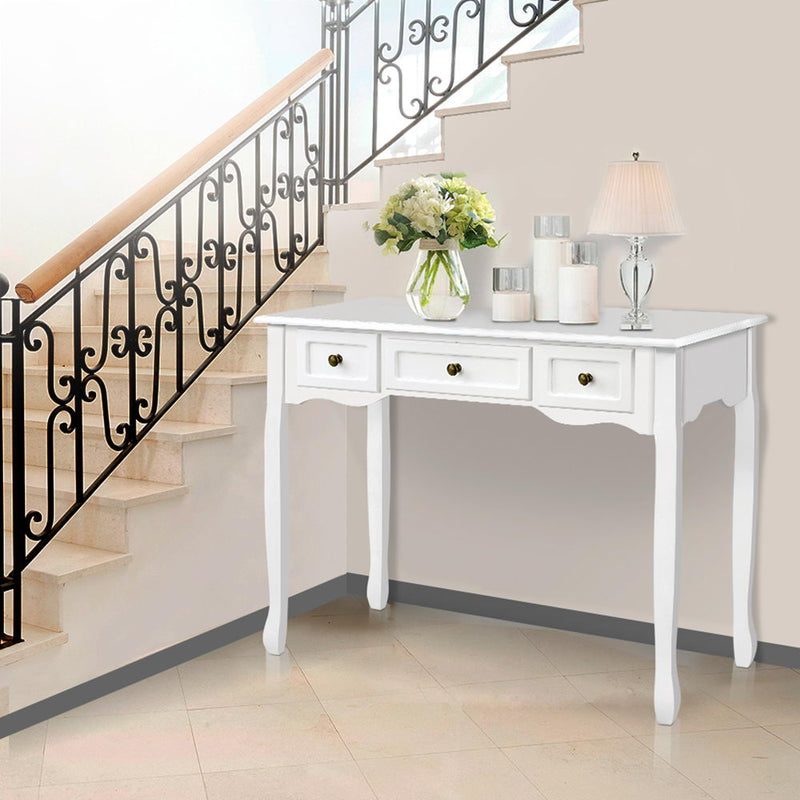 Artiss Hall Console Table Hallway Side Dressing Entry Wooden French Drawer White - Sale Now