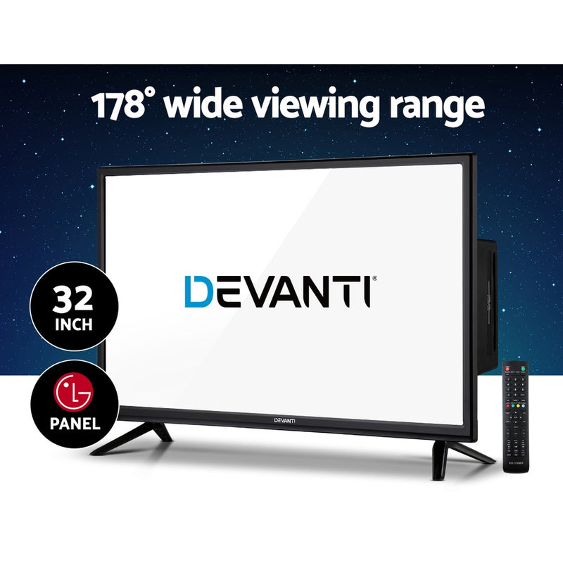 Devanti LED TV 32 Inch 32" Digital Built-In DVD Player LCD LG Panel USB HDMI - Sale Now
