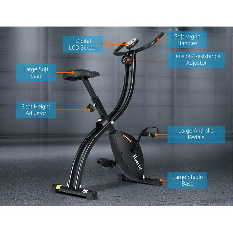 Everfit Exercise Bike X-Bike Folding Magnetic Bicycle Cycling Flywheel Fitness Machine - Sale Now