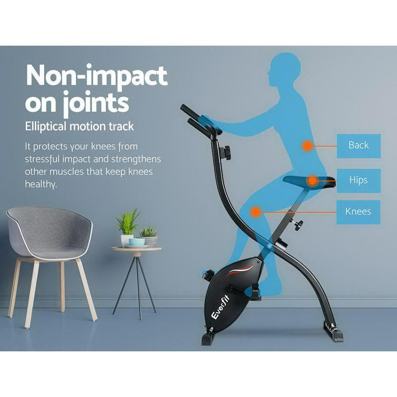 Everfit Exercise Bike X-Bike Folding Magnetic Bicycle Cycling Flywheel Fitness Machine - Sale Now