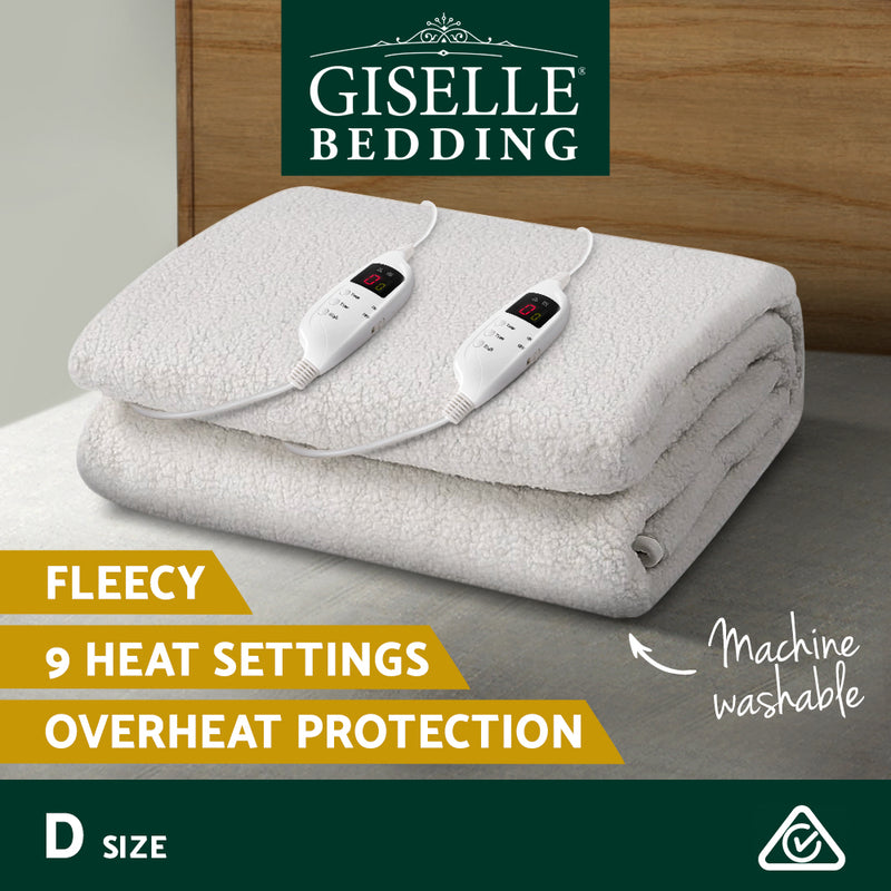 Giselle Bedding 9 Setting Fully Fitted Electric Blanket - Double - Sale Now