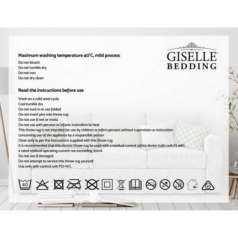 Giselle Bedding Electric Throw Blanket - Burgundy - Sale Now