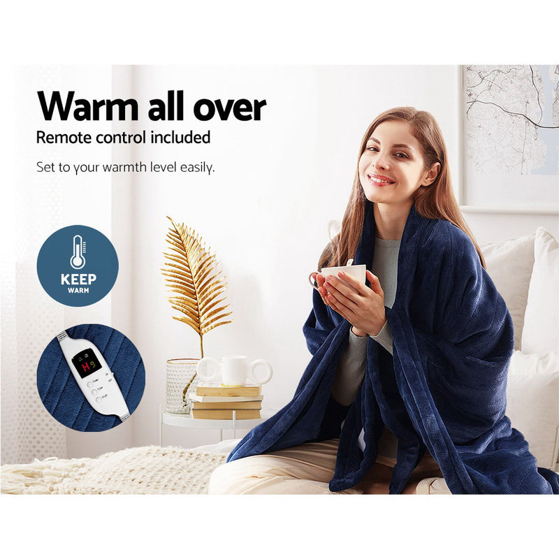 Giselle Bedding Electric Throw Blanket - Navy - Sale Now