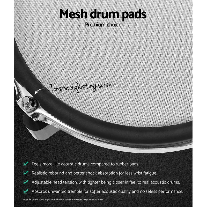 8 Piece Electric Electronic Drum Kit Mesh Drums Set Pad Tom Midi For Kids Adults - Sale Now