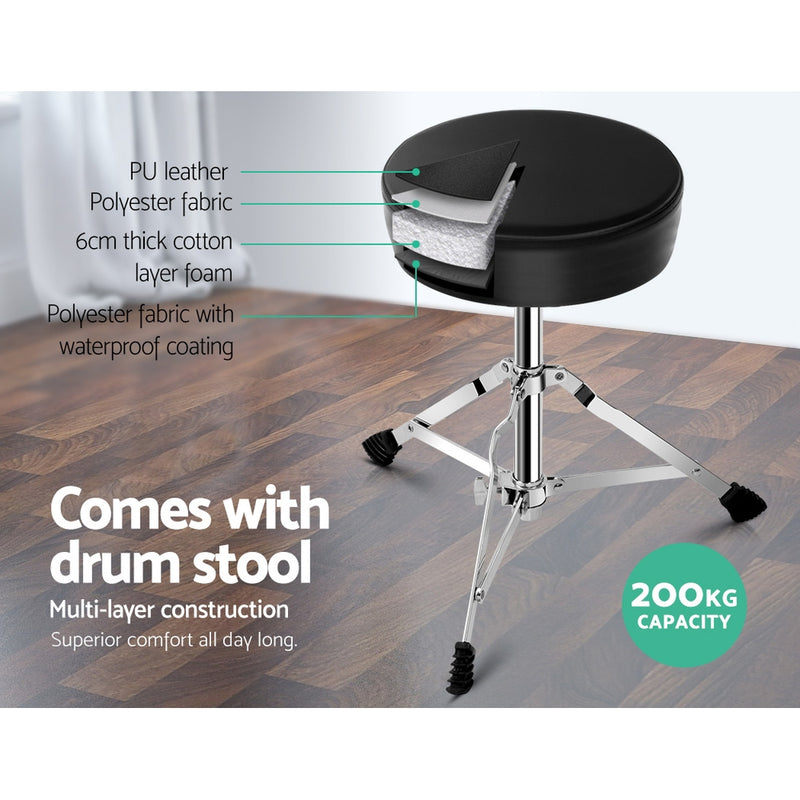 8 Piece Electric Electronic Drum Kit Drums Set Pad and Stool For Kids Adults Sili - Sale Now