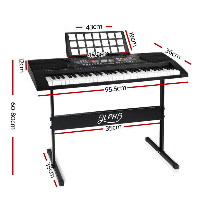 Alpha 61 Keys Electronic Piano Keyboard Electric Instrument Touch Sensitive Midi - Sale Now