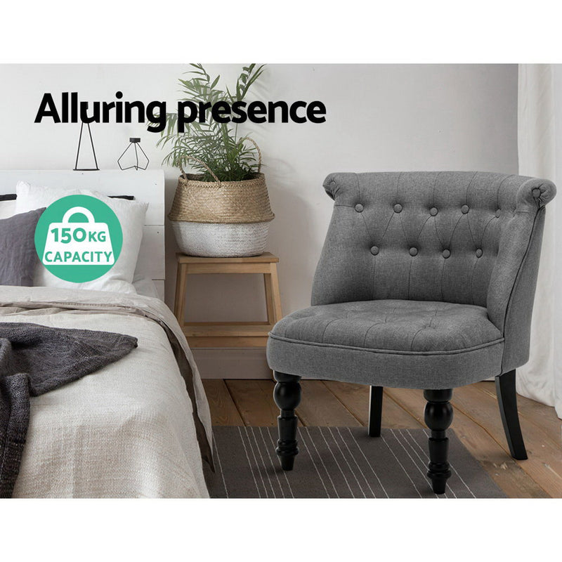 Artiss Lorraine chair - Grey - Sale Now