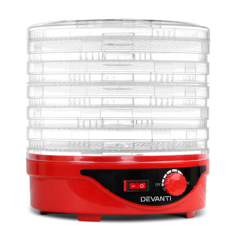 Devanti Food Dehydrator with 7 Trays - Red