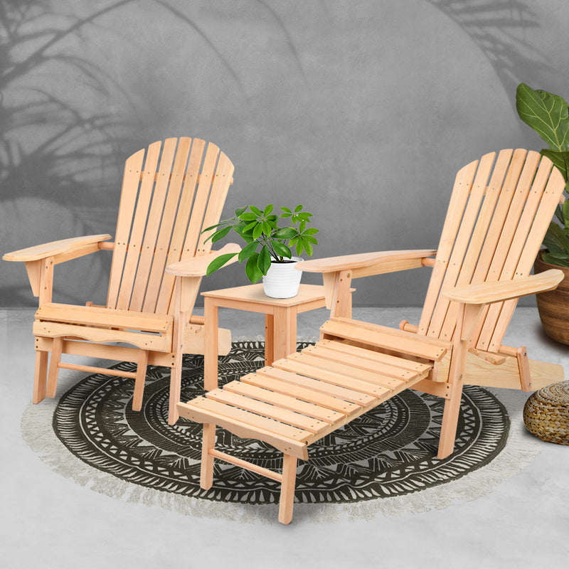 Gardeon 3 Piece Outdoor Beach Chair and Table Set - Sale Now