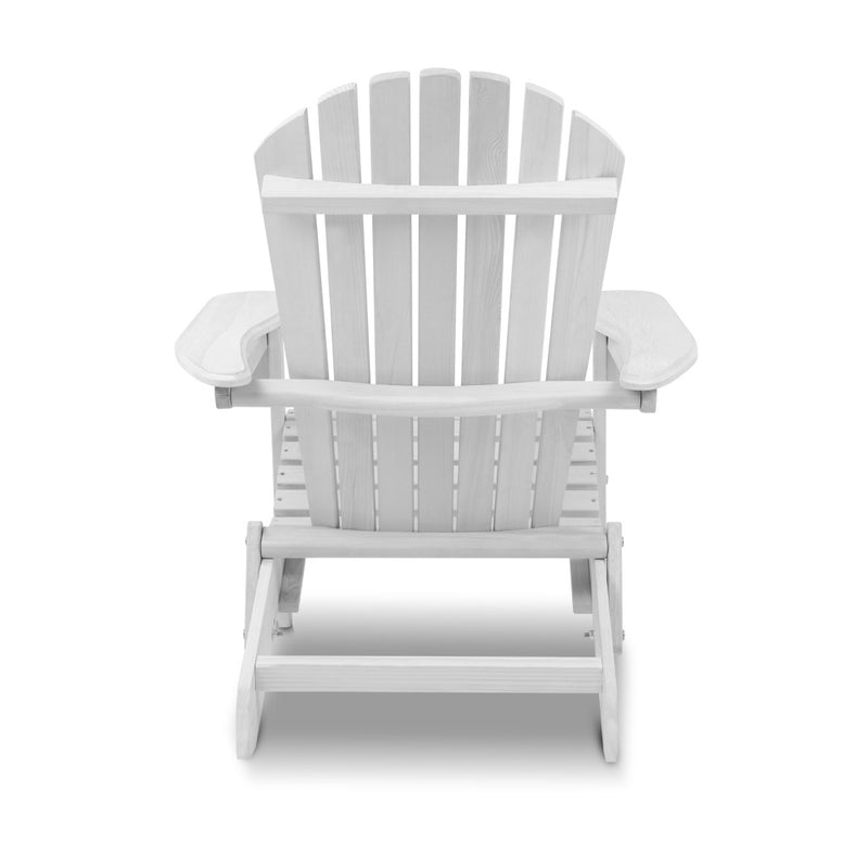 Gardeon 3 Piece Outdoor Adirondack Beach Chair and Table Set - White - Sale Now