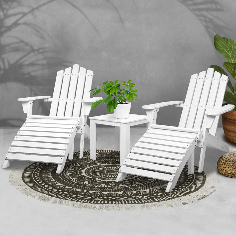 Gardeon Outdoor Sun Lounge Beach Chairs Table Setting Wooden Adirondack Patio Chair - Sale Now