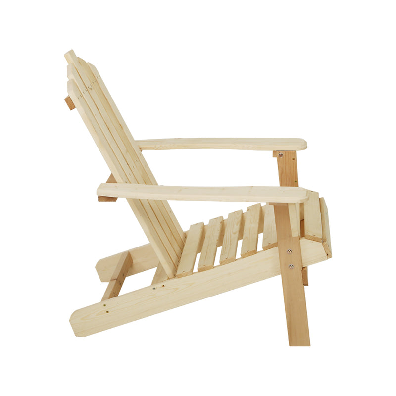 Gardeon Outdoor Sun Lounge Beach Chairs Table Setting Wooden Adirondack Patio Chair Light Wood Tone - Sale Now