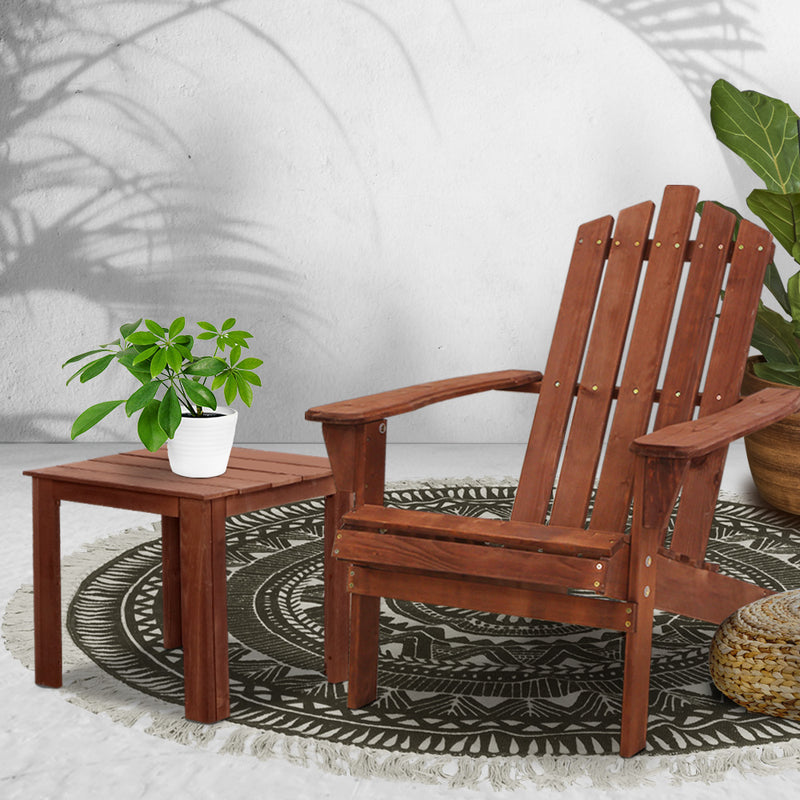 Gardeon Outdoor Sun Lounge Beach Chairs Table Setting Wooden Adirondack Patio Lounges Chair - Sale Now