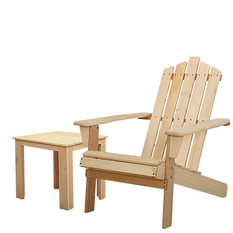 Gardeon Outdoor Sun Lounge Beach Chairs Table Setting Wooden Adirondack Patio Chair Lounges Wood