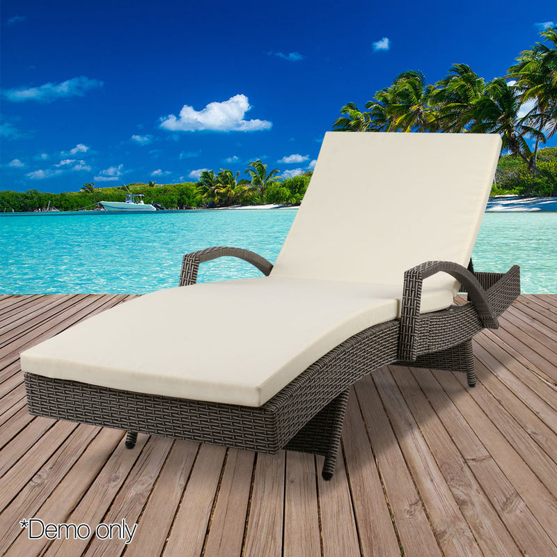 Gardeon Outdoor Sun Lounge - Grey - Sale Now