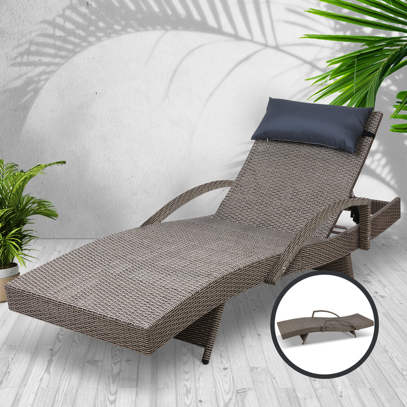 Gardeon Outdoor Sun Lounge Furniture Day Bed Wicker Pillow Sofa Set - Sale Now