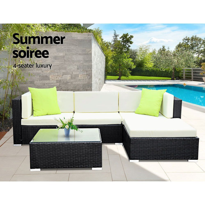 Gardeon 7PC Sofa Set with Storage Cover Outdoor Furniture Wicker - Sale Now