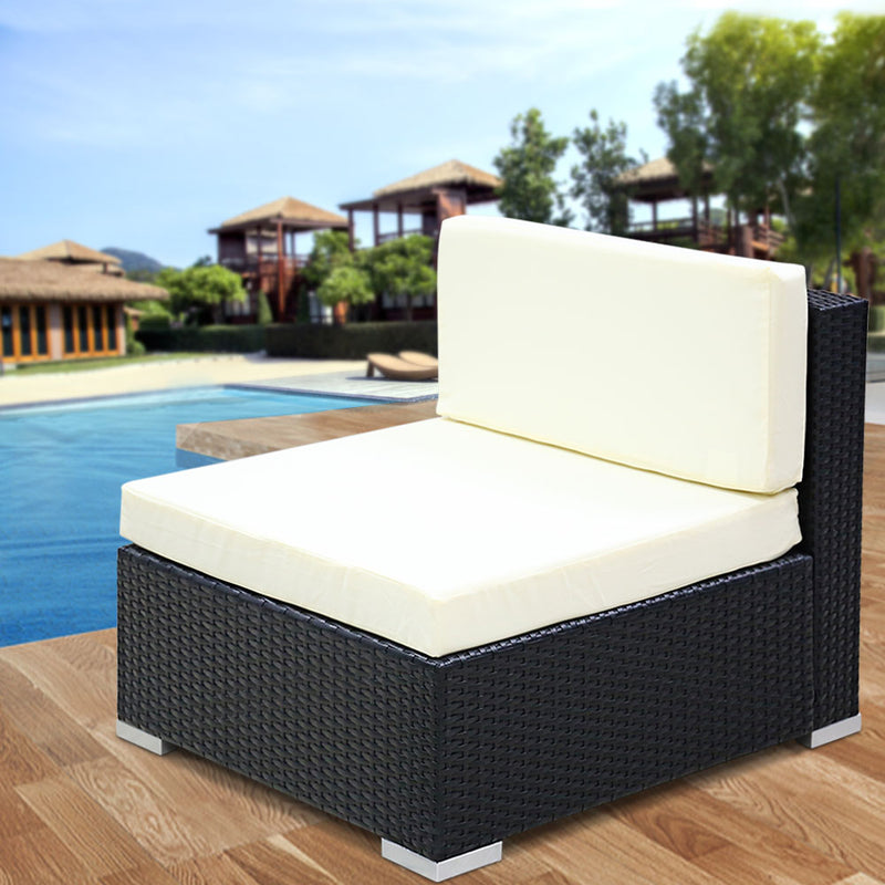 3PC Gardeon Outdoor Furniture Sofa Set Wicker Rattan Garden Lounge Chair Setting - Sale Now