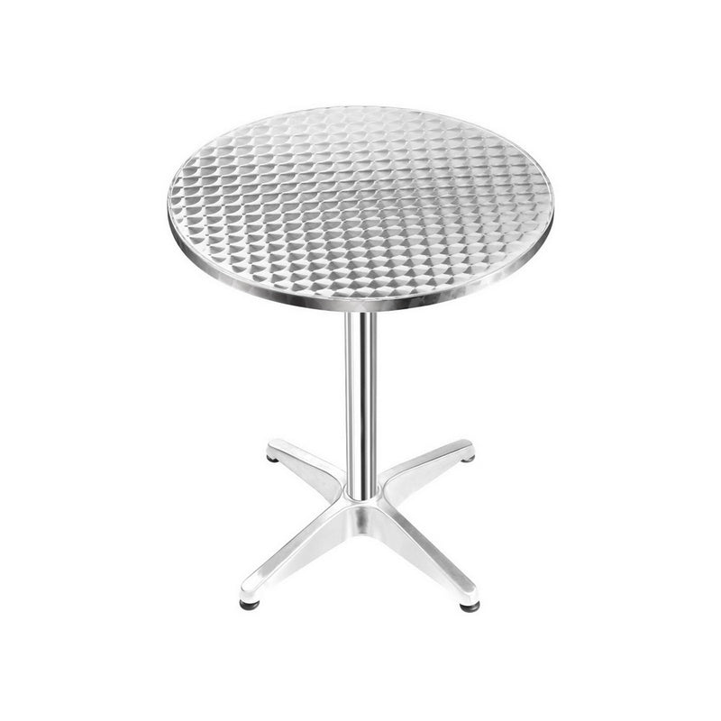 Gardeon Aluminium Adjustable Round Bar Table - Silver - Sale Now