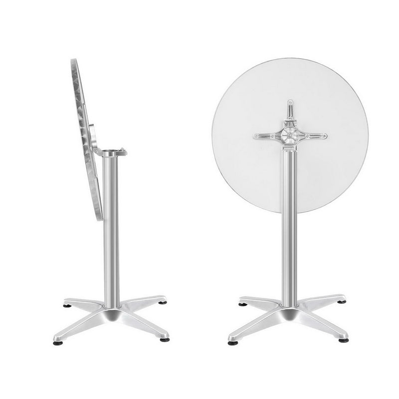 Gardeon Aluminium Adjustable Round Bar Table - Silver - Sale Now