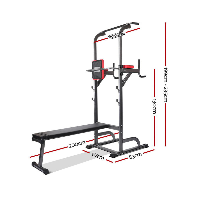 Everfit Power Tower 9-IN-1 Multi-Function Station Fitness Gym Equipment - Sale Now