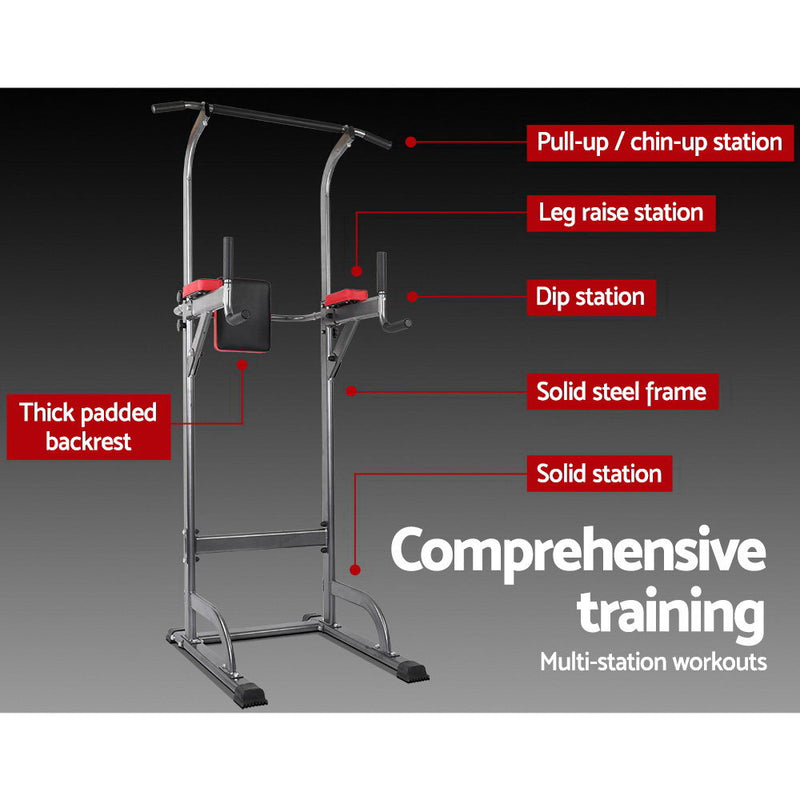 Everfit Power Tower 4-IN-1 Multi-Function Station Fitness Gym Equipment - Sale Now