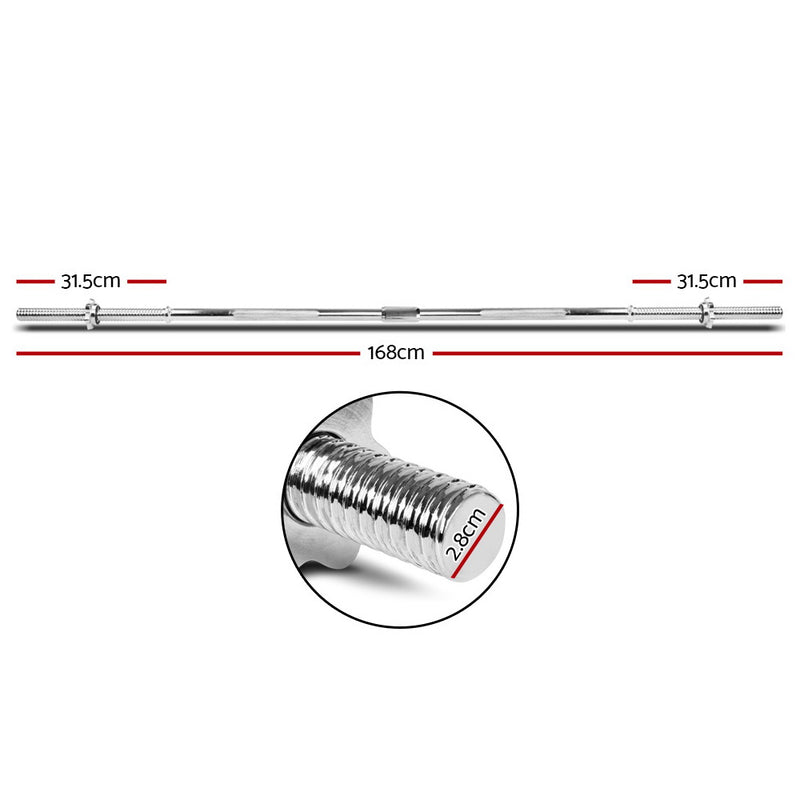 Everfit Steel Weight Barbell 168cm - Sale Now