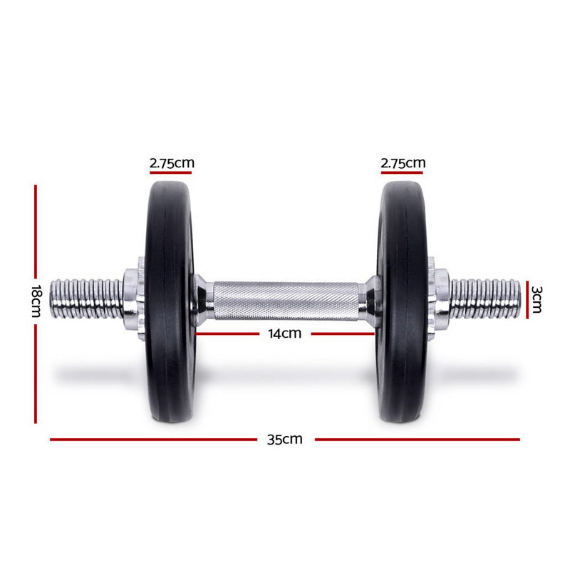 Everfit 10KG Dumbbell Set Weight Dumbbells Plates Home Gym Fitness Exercise - Sale Now