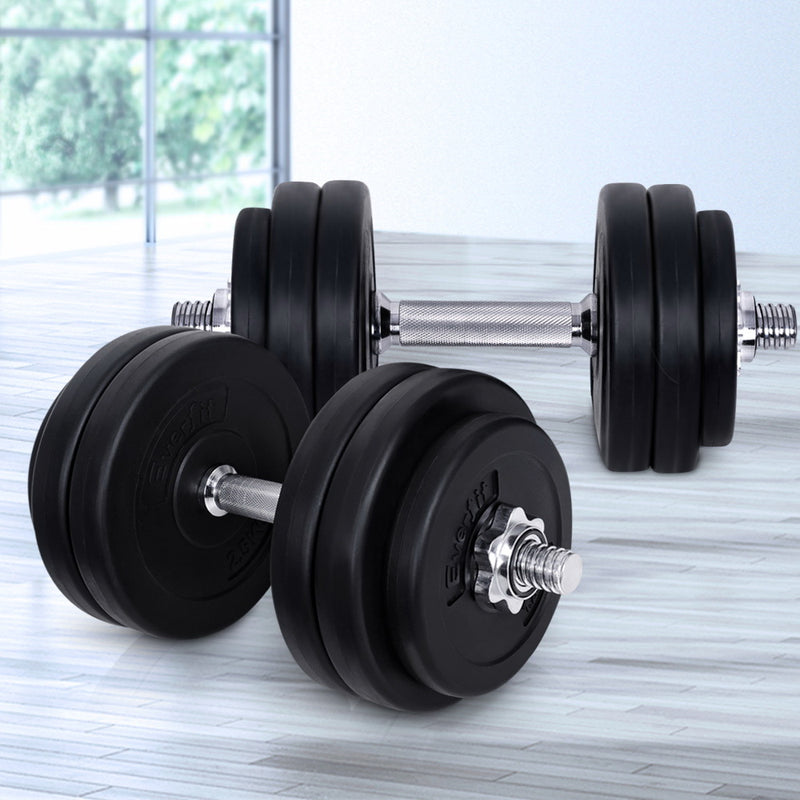 Everfit Fitness Gym Exercise Dumbbell Set 30kg - Sale Now
