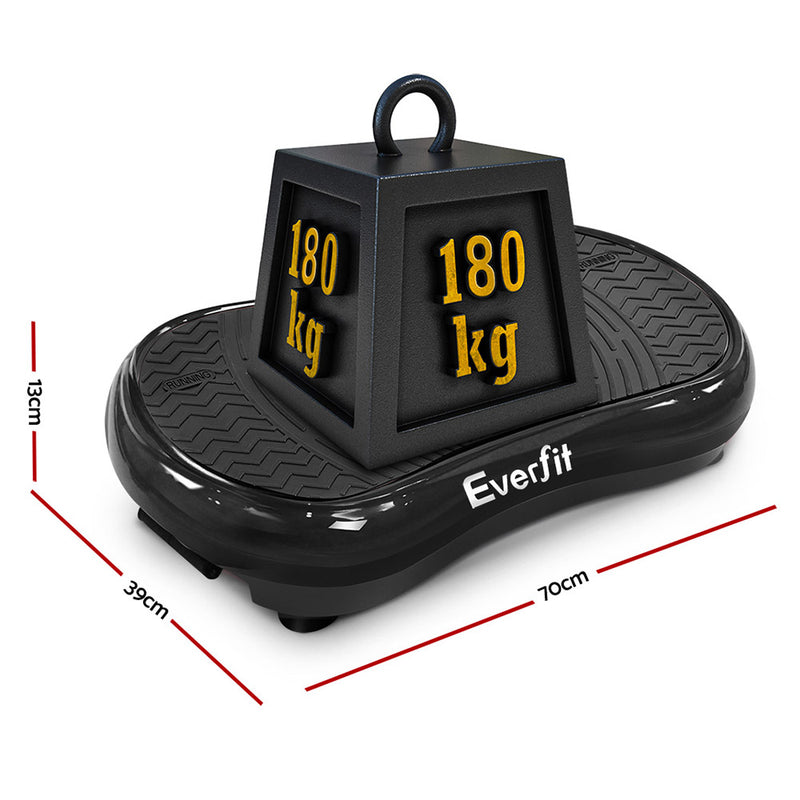 Everfit Vibration Machine Plate Platform Body Shaper Home Gym Fitness Black - Sale Now