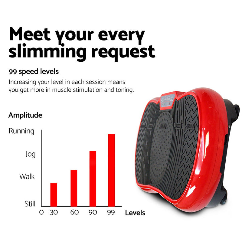 Everfit Vibration Machine Plate Platform Body Shaper Home Gym Fitness Red - Sale Now
