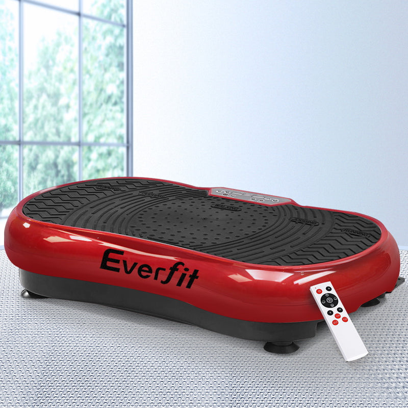 Everfit Vibration Machine Plate Platform Body Shaper Home Gym Fitness Maroon - Sale Now