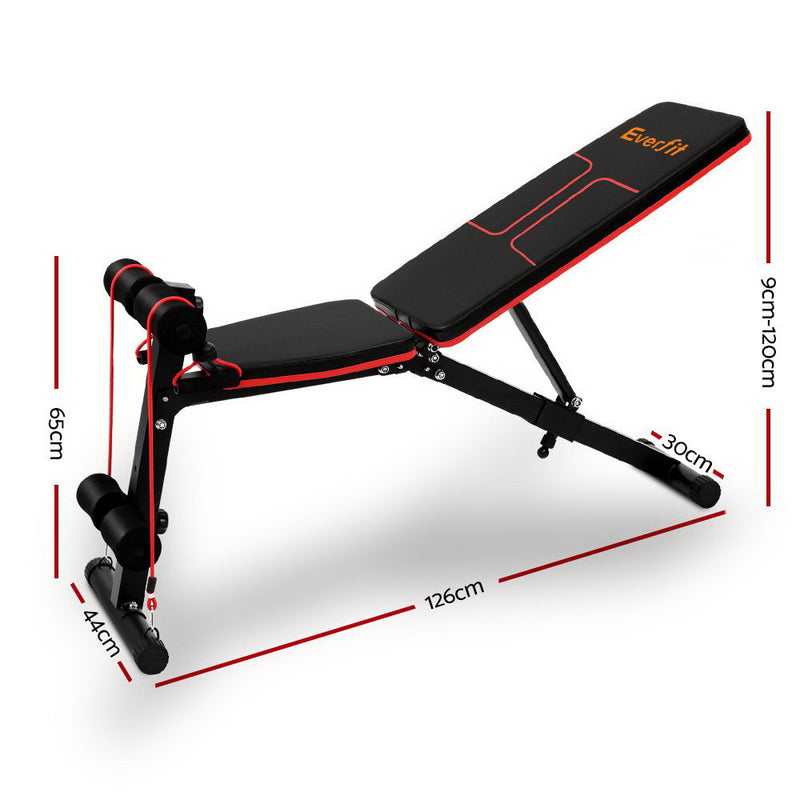 Everfit Adjustable FID Weight Bench Fitness Flat Incline Gym Home Steel Frame - Sale Now